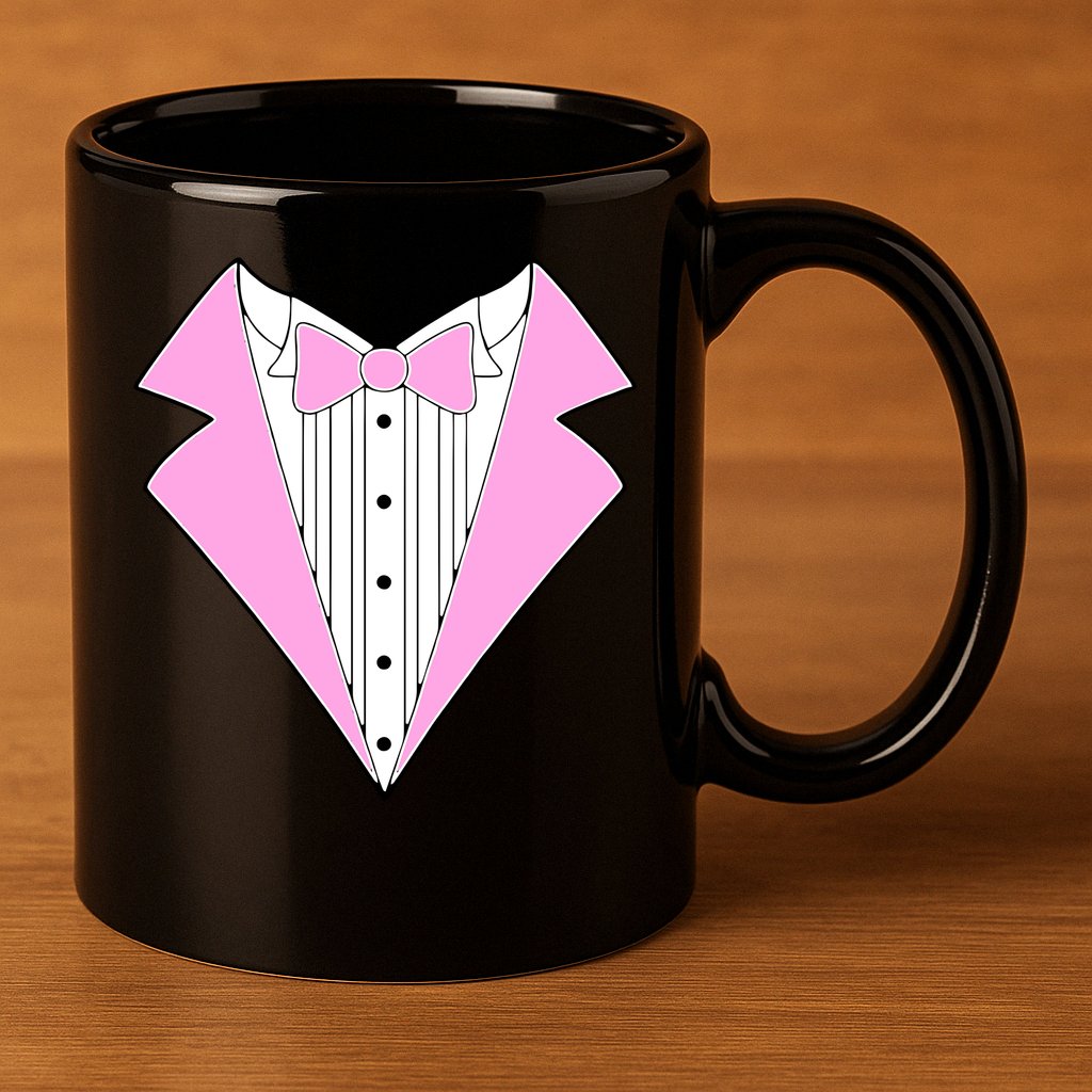 Pink Tux Party Tuxedo 11oz C Handle Ceramic Mug
