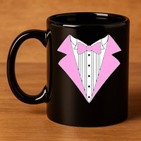Pink Tux Party Tuxedo 11oz C Handle Ceramic Mug