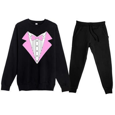 Pink Tux Party Tuxedo Premium Crewneck Sweatsuit Set