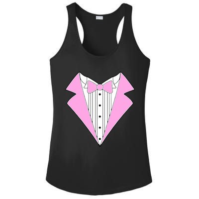 Pink Tux Party Tuxedo Ladies PosiCharge Competitor Racerback Tank
