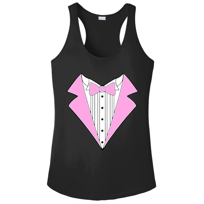 Pink Tux Party Tuxedo Ladies PosiCharge Competitor Racerback Tank