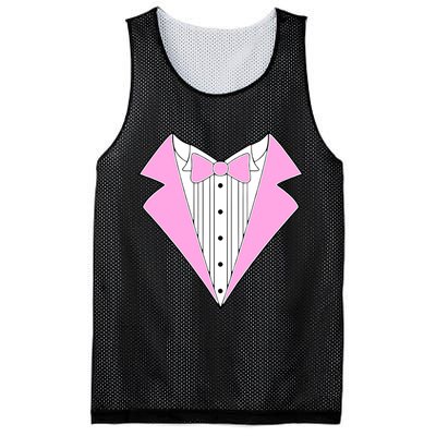 Pink Tux Party Tuxedo Mesh Reversible Basketball Jersey Tank