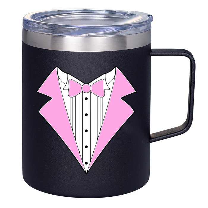 Pink Tux Party Tuxedo 12oz Stainless Steel Coffee Mug