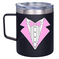 Pink Tux Party Tuxedo 12oz Stainless Steel Coffee Mug