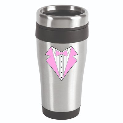 Pink Tux Party Tuxedo 16oz Travel Tumbler