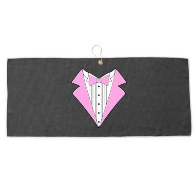 Pink Tux Party Tuxedo Large Microfiber Waffle Golf Towel