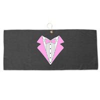 Pink Tux Party Tuxedo Large Microfiber Waffle Golf Towel
