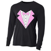 Pink Tux Party Tuxedo Cooling Performance Long Sleeve Crew