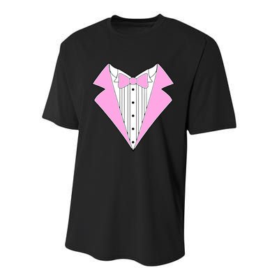 Pink Tux Party Tuxedo Youth Performance Sprint T-Shirt
