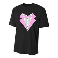 Pink Tux Party Tuxedo Youth Performance Sprint T-Shirt