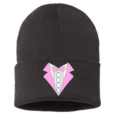 Pink Tux Party Tuxedo Sustainable Knit Beanie