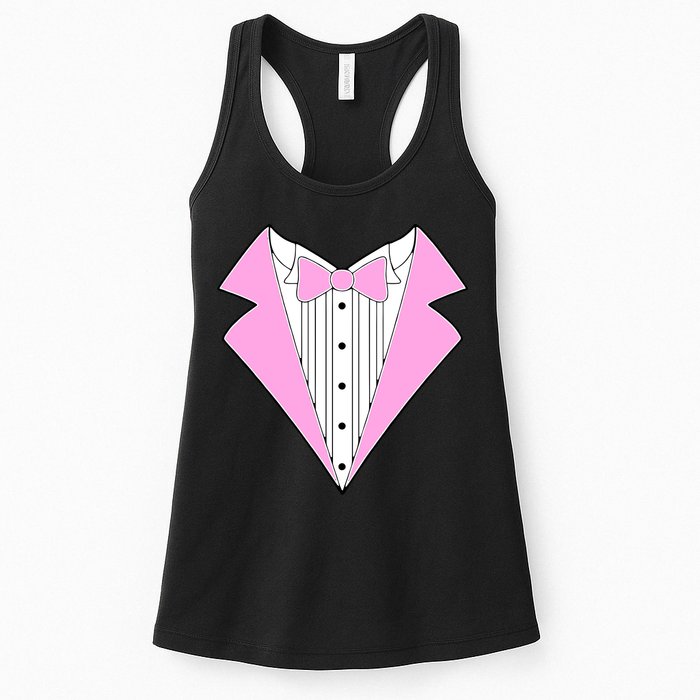 Pink Tux Party Tuxedo Womens Tank Top