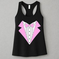 Pink Tux Party Tuxedo Womens Tank Top
