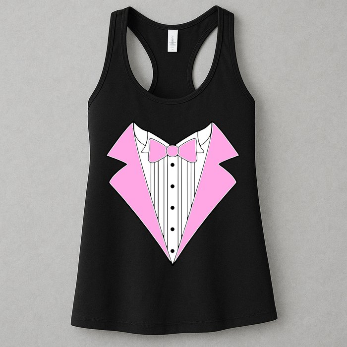 Pink Tux Party Tuxedo Womens Tank Top