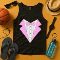 Pink Tux Party Tuxedo Tank Top