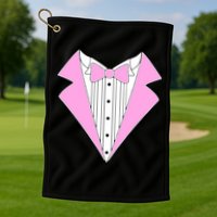 Pink Tux Party Tuxedo Golf Towel