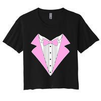 Pink Tux Party Tuxedo Crop Top
