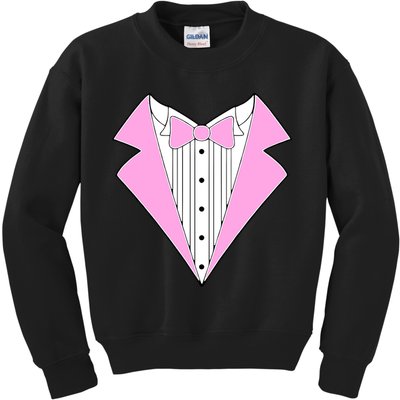 Pink Tux Party Tuxedo Kids Sweatshirt