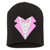 Pink Tux Party Tuxedo Short Acrylic Beanie