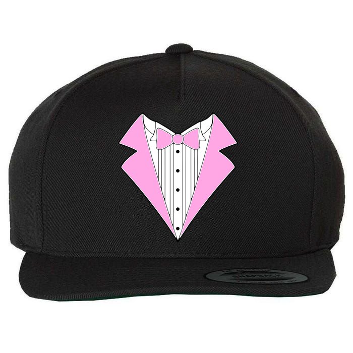 Pink Tux Party Tuxedo Wool Snapback Cap
