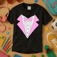 Pink Tux Party Tuxedo Kids T-Shirt