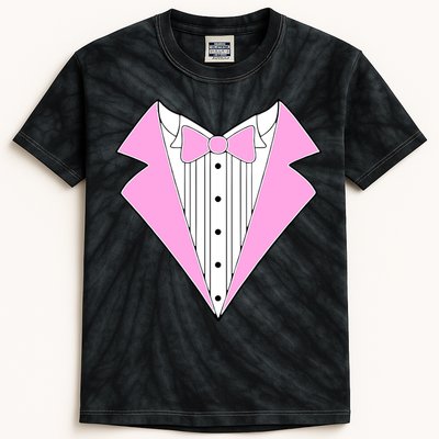 Pink Tux Party Tuxedo Kids Tie-Dye T-Shirt