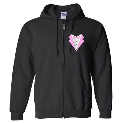 Pink Tux Party Tuxedo Full Zip Hoodie