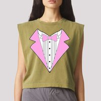 Pink Tux Party Tuxedo Garment-Dyed Women's Muscle Tee