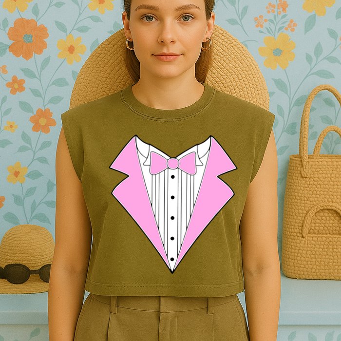 Pink Tux Party Tuxedo Garment-Dyed Women's Muscle Tee