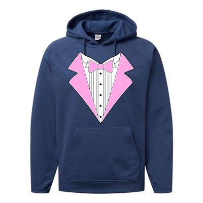 Pink Tux Party Tuxedo Performance Fleece Hoodie