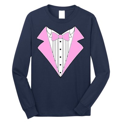 Pink Tux Party Tuxedo Long Sleeve Shirt