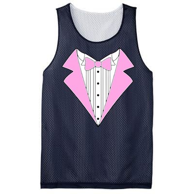 Pink Tux Party Tuxedo Mesh Reversible Basketball Jersey Tank