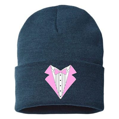 Pink Tux Party Tuxedo Sustainable Knit Beanie