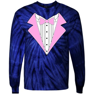 Pink Tux Party Tuxedo Tie-Dye Long Sleeve Shirt