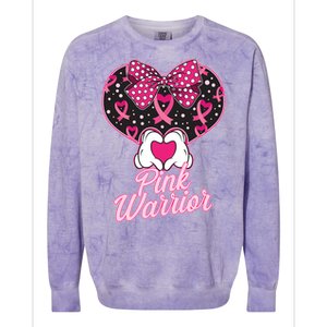 Pink Warrior Breast Cancer Awareness Colorblast Crewneck Sweatshirt