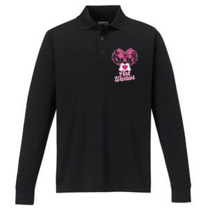 Pink Warrior Breast Cancer Awareness Performance Long Sleeve Polo