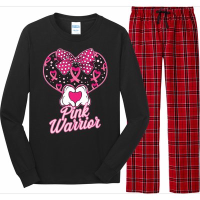 Pink Warrior Breast Cancer Awareness Long Sleeve Pajama Set