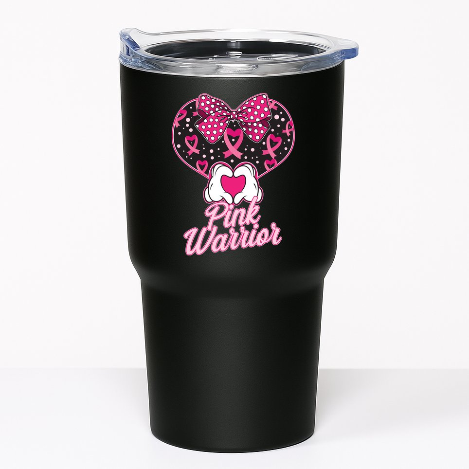 Pink Warrior Breast Cancer Awareness Tumbler