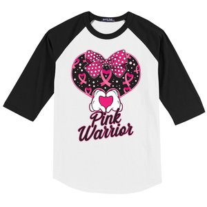 Pink Warrior Breast Cancer Awareness Baseball Sleeve Shirt