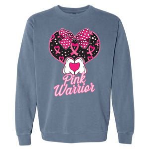 Pink Warrior Breast Cancer Awareness Garment-Dyed Sweatshirt