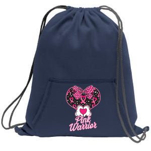 Pink Warrior Breast Cancer Awareness Sweatshirt Cinch Pack Bag