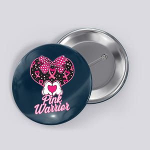 Pink Warrior Breast Cancer Awareness Button