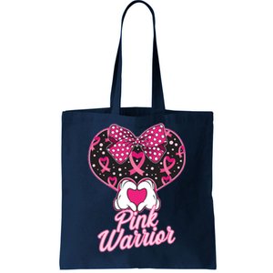 Pink Warrior Breast Cancer Awareness Tote Bag