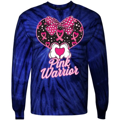 Pink Warrior Breast Cancer Awareness Tie-Dye Long Sleeve Shirt