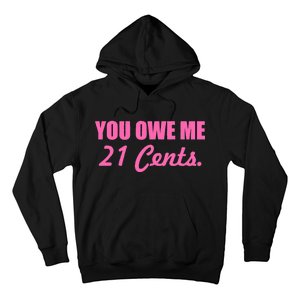 Pink You Owe Me 21 Cents. Feminists Hoodie