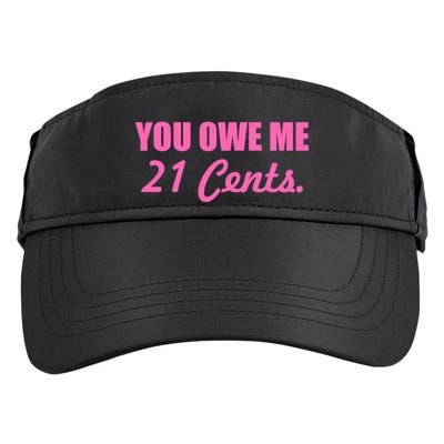 Pink You Owe Me 21 Cents. Feminists Adult Drive Performance Visor