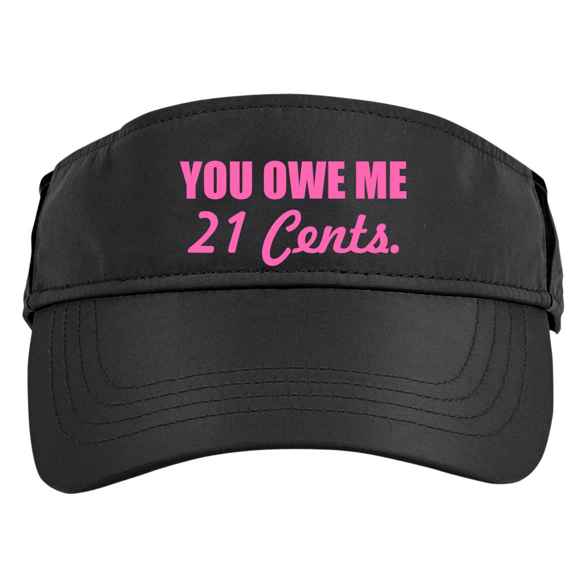 Pink You Owe Me 21 Cents. Feminists Adult Drive Performance Visor