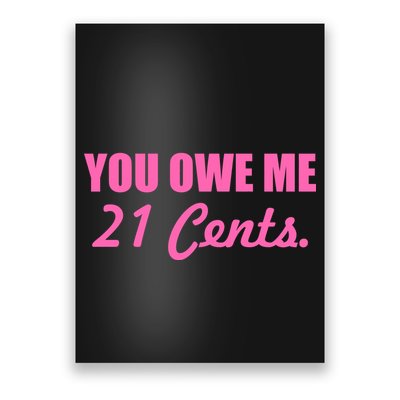 Pink You Owe Me 21 Cents. Feminists Poster