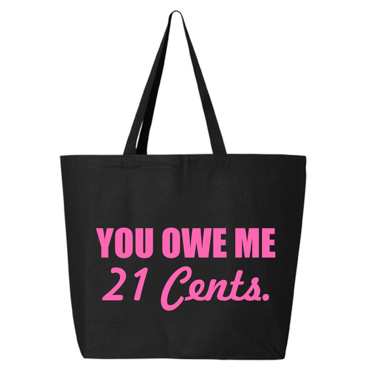 Pink You Owe Me 21 Cents. Feminists 25L Jumbo Tote