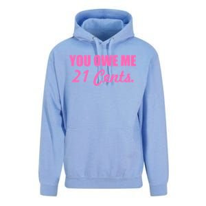 Pink You Owe Me 21 Cents. Feminists Unisex Surf Hoodie